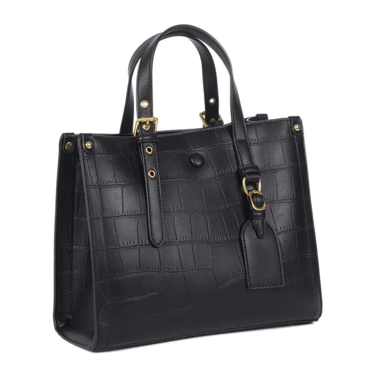High-Capacity Embossed Pattern Tote Bag