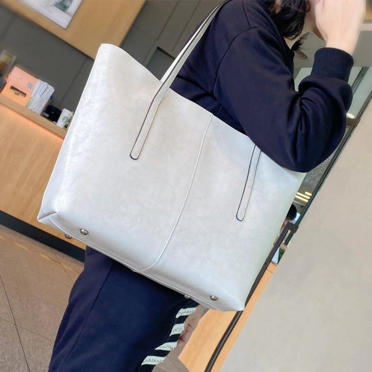 High-Capacity Zipper Stitching Tote Bag Jewelry Bubble