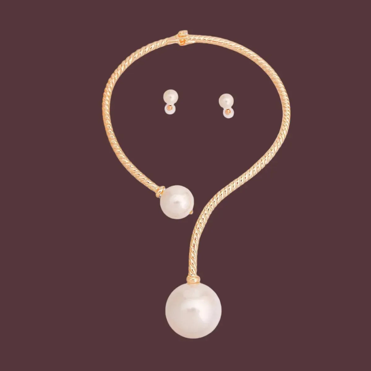 Highlight Timeless Beauty with Cream Pearl Choker Necklace Set Now! Jewelry Bubble