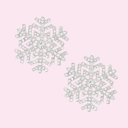 Holiday Sparkle Snowflake Earrings - Festive Jewelry for the Season Pinktown