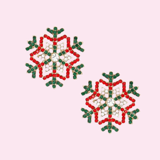 Holiday Sparkle Snowflake Earrings - Festive Jewelry for the Season Pinktown