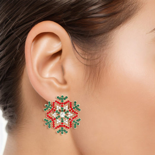 Holiday Sparkle Snowflake Earrings - Festive Jewelry for the Season Pinktown