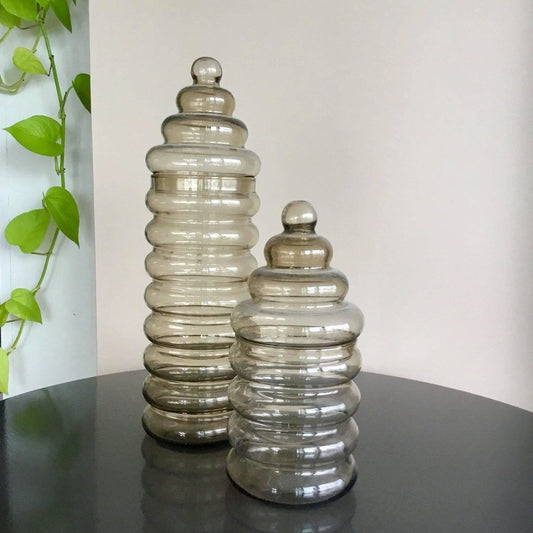 Holmegaard Primula Glass Jar or Canister Jacob Bang Danish Modern Jewelry Bubble