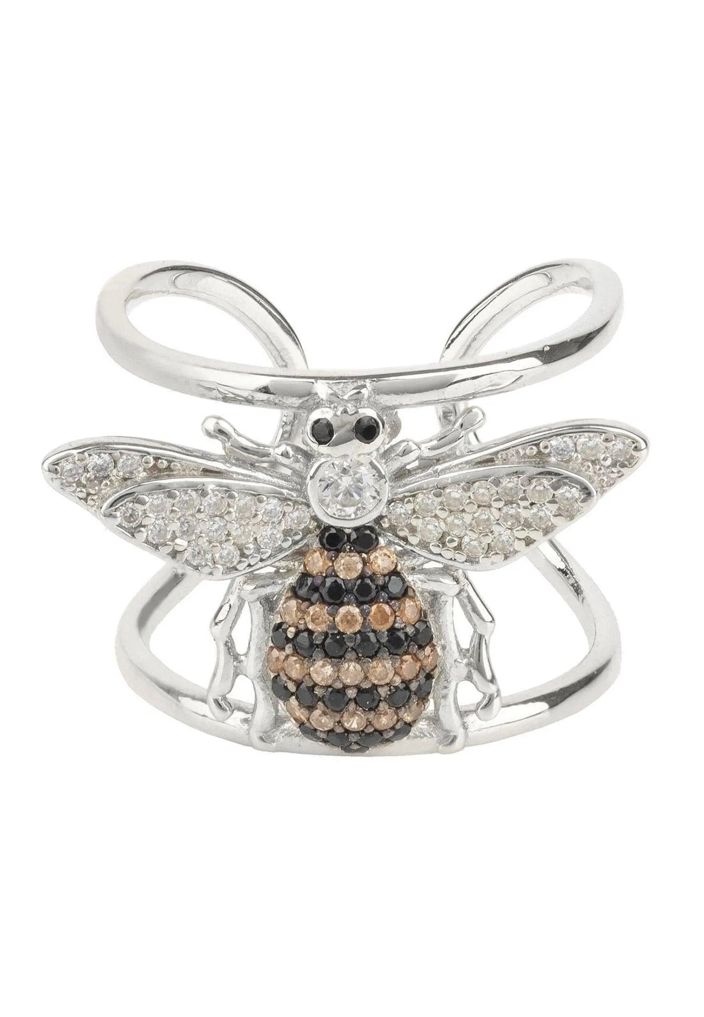 Honey Bee Cocktail Ring Adjustable, Sterling Silver Jewelry Bubble