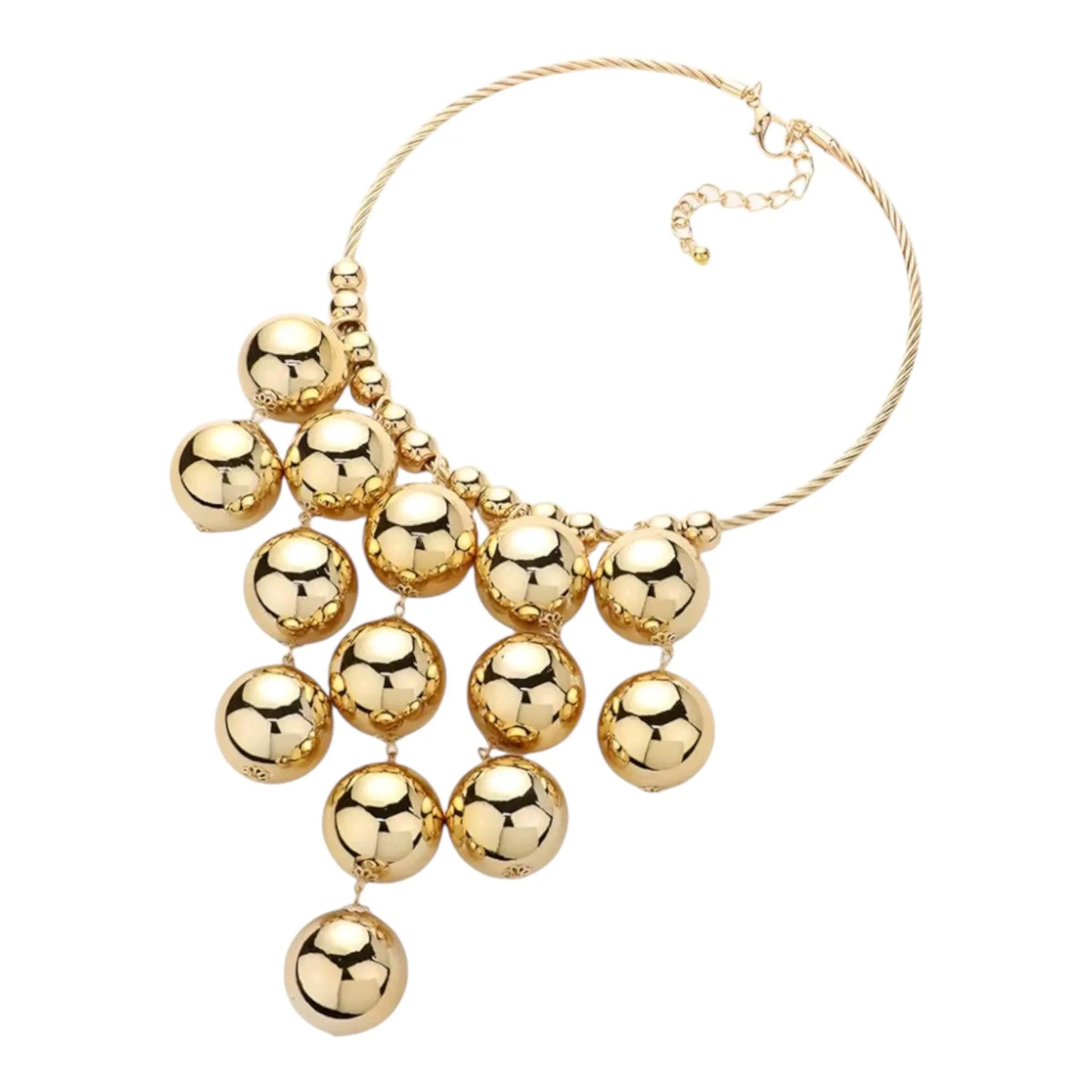 Gold Bauble Ball Necklace Set for Women