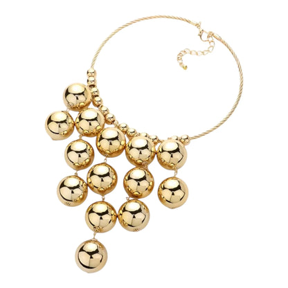 Gold Bauble Ball Necklace Set for Women