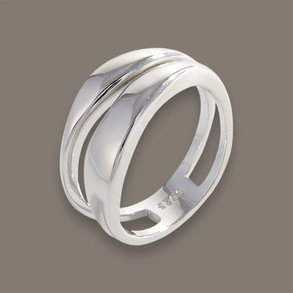 Elegant Sterling Silver Molten Ring