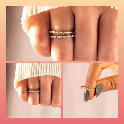 Dainty Cubic Zirconia Stacking Ring - 18K Gold Plated or 925 Sterling Silver