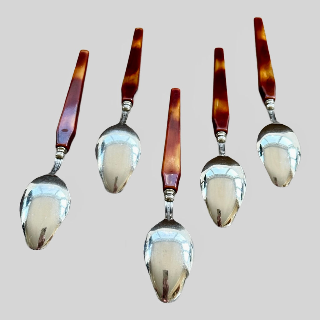 Vintage Grapefruit Spoons Glo-Hill Bakelite Handles Set