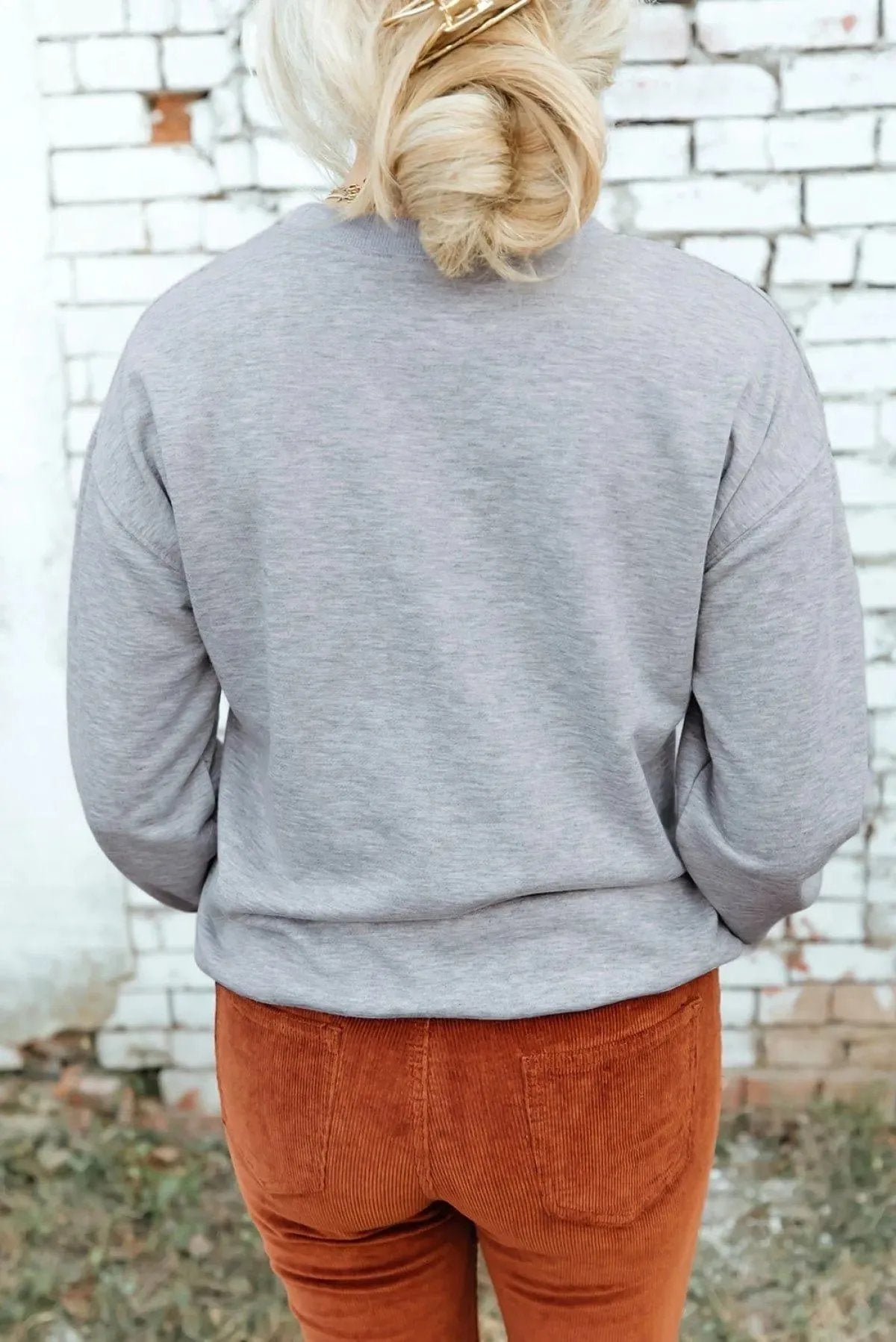 IT'S GAME DAY Y'ALL Leopard Rugby Print Graphic Sweatshirt in Gray