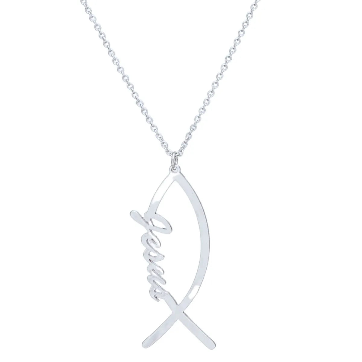 Ichthus Silver Pendant Chain Necklace - Express Your Faith Jewelry Bubble