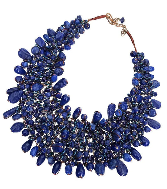 Indigo Dreams Bead Bib Necklace: Shop Now & Make Heads Turn Jewelry Bubble