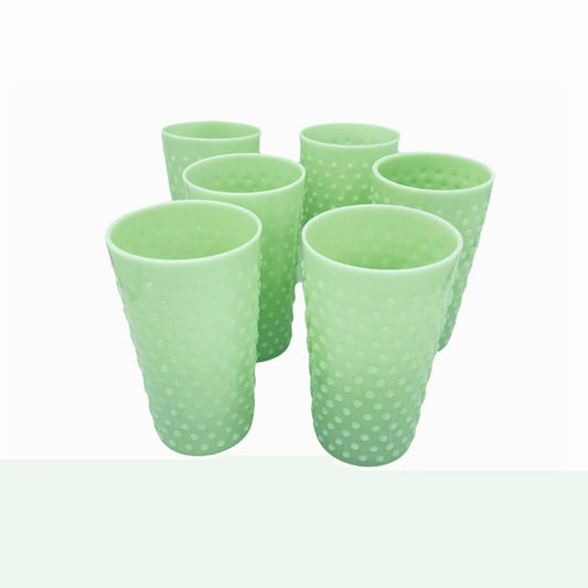 Jadeite Hobnail Green Milk Glass Tumbler Set Jewelry Bubble