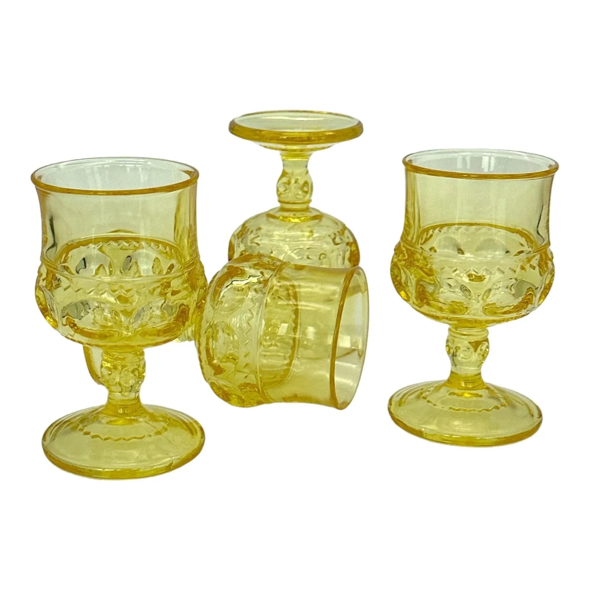 Kings Crown Glassware Thumbprint Glass Set | Vintage American Collectible