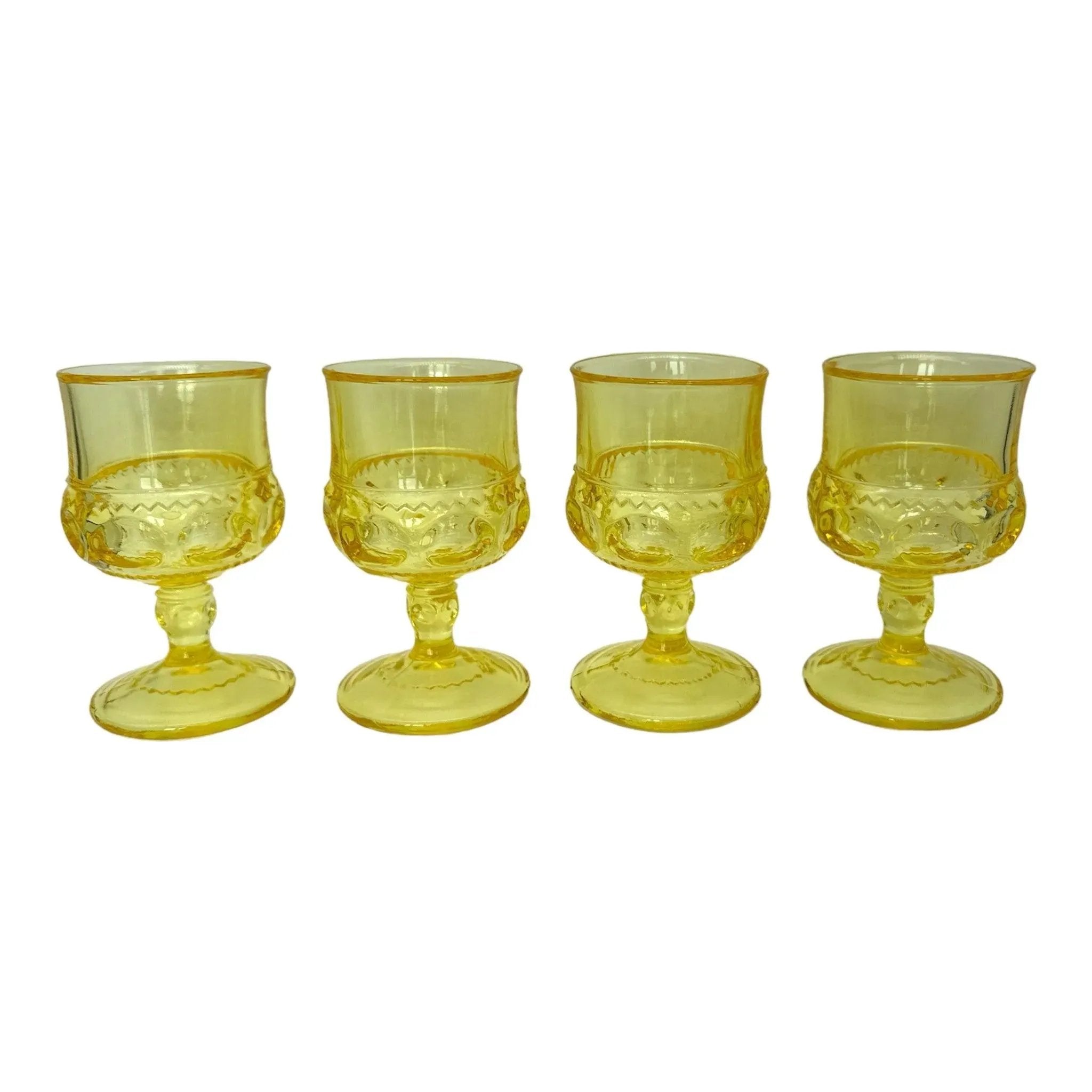 Kings Crown Glassware Thumbprint Glass Set | Vintage American Collectible