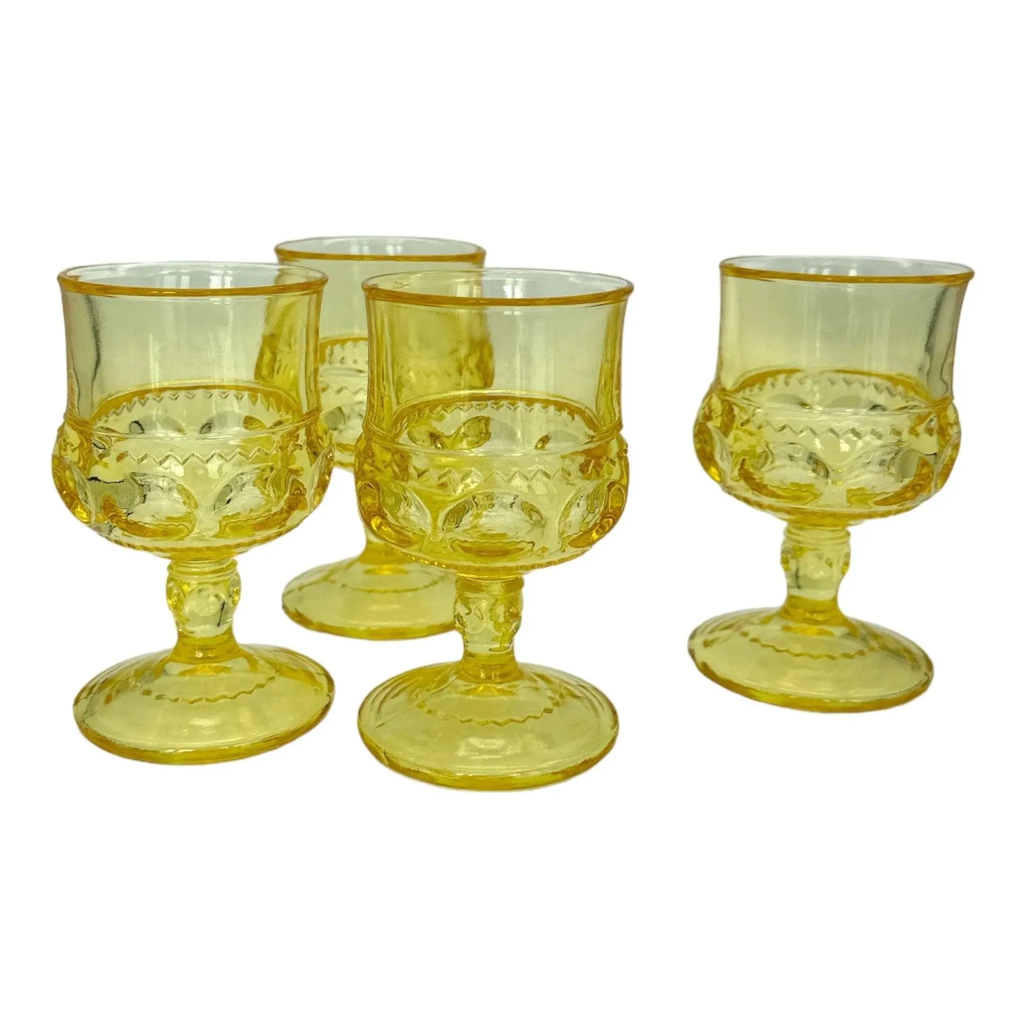 Kings Crown Glassware Thumbprint Glass Set | Vintage American Collectible