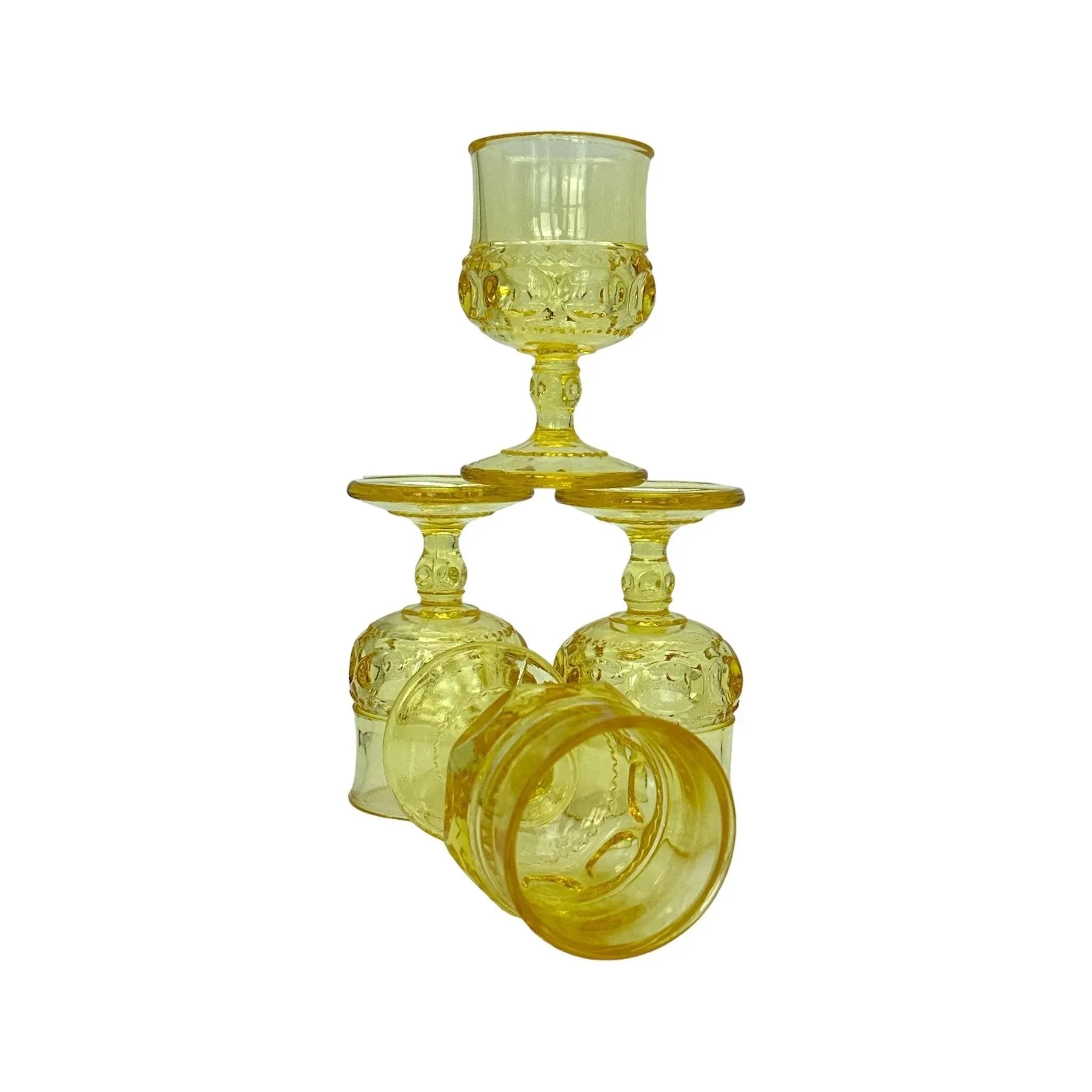 Kings Crown Glassware Thumbprint Glass Set | Vintage American Collectible