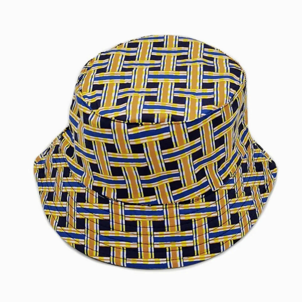 Ladies Bucket Hat Lattice Print Navy/Multicolor Jewelry Bubble