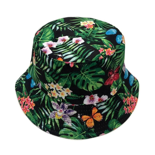 Ladies Reversible Summer Bucket Hat Black/Multi Jewelry Bubble