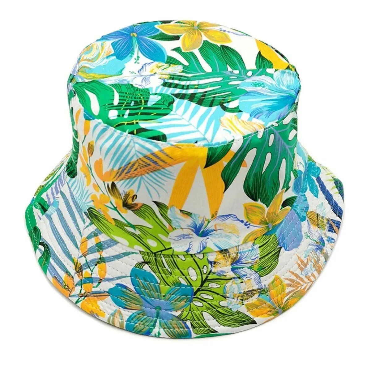 Ladies Reversible Summer Bucket Hat Green/Multi
