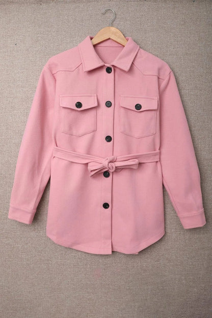 Lapel Button-Down Coat With Chest Pockets Jewelry Bubble