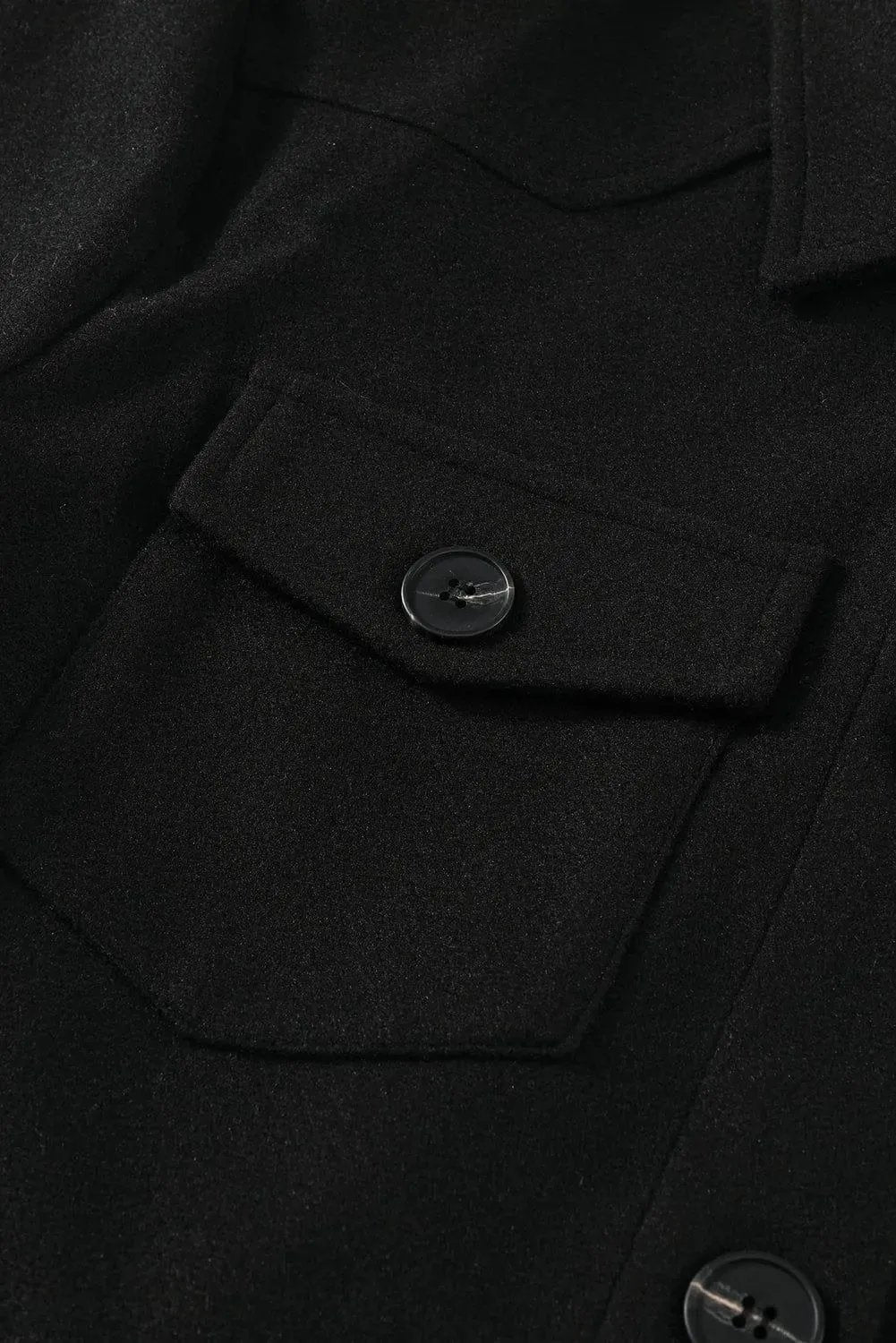 Lapel Button-Down Coat With Chest Pockets