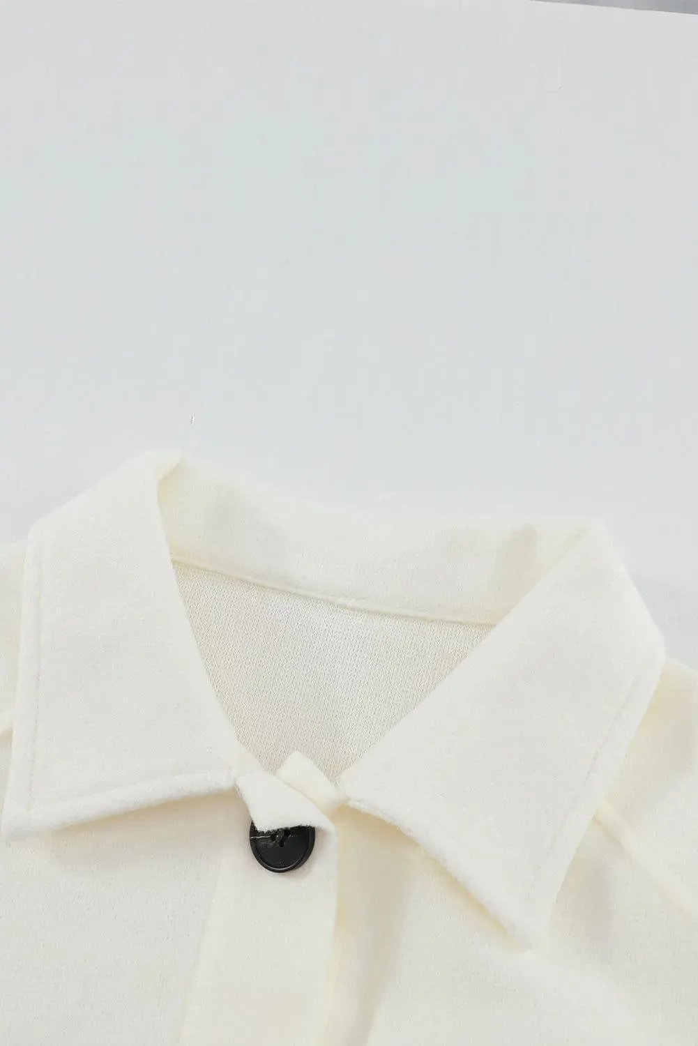 Lapel Button-Down Coat With Chest Pockets