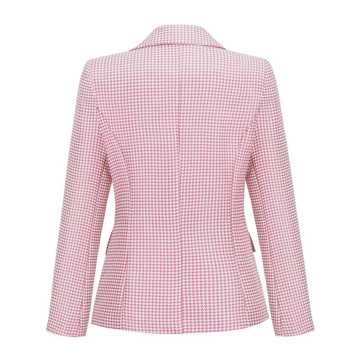 Lapel Houndstooth Blazer Jewelry Bubble