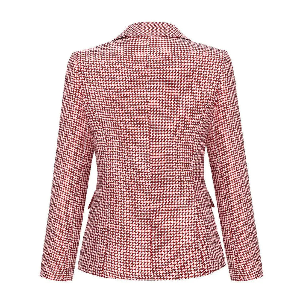 Lapel Houndstooth Blazer