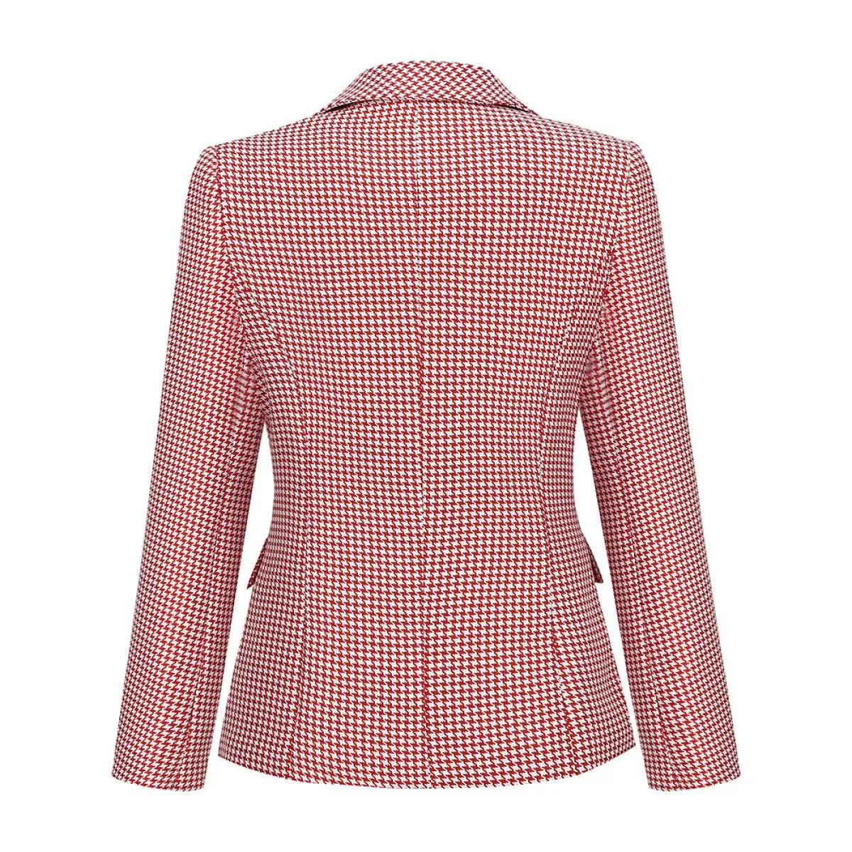 Lapel Houndstooth Blazer Jewelry Bubble