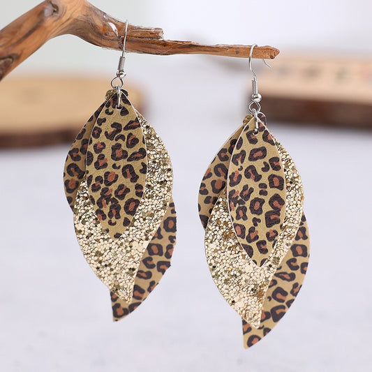 Leopard Print Layered Dangle Earrings Trendsi