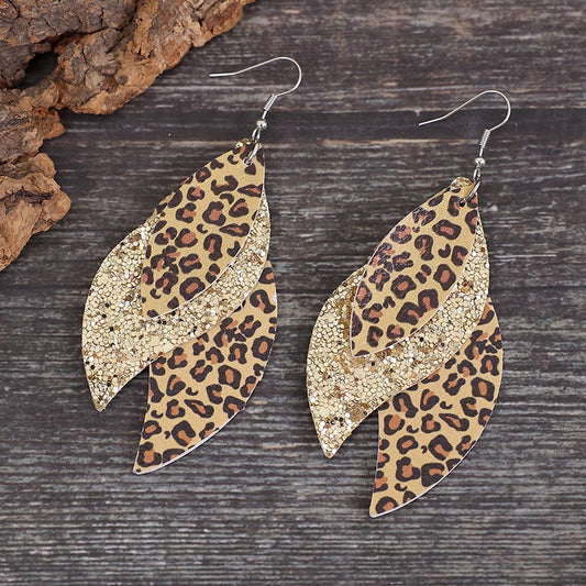 Leopard Print Layered Dangle Earrings Trendsi