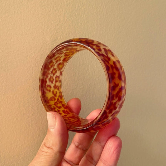 Leopard Print Vintage Lucite Bangle Pairs Beautifully with Everything Jewelry Bubble