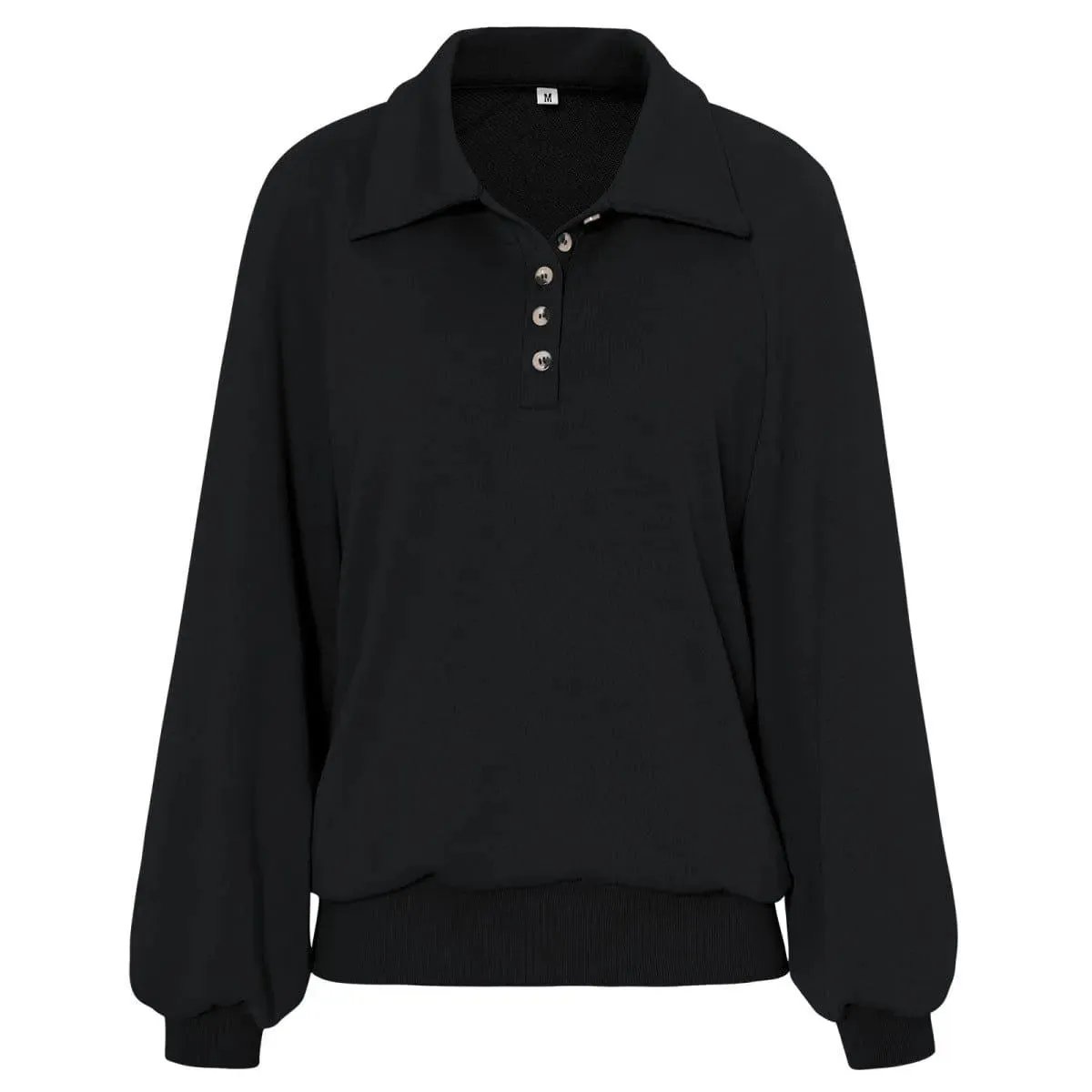 Long Sleeve Buttoned Sweatshirt