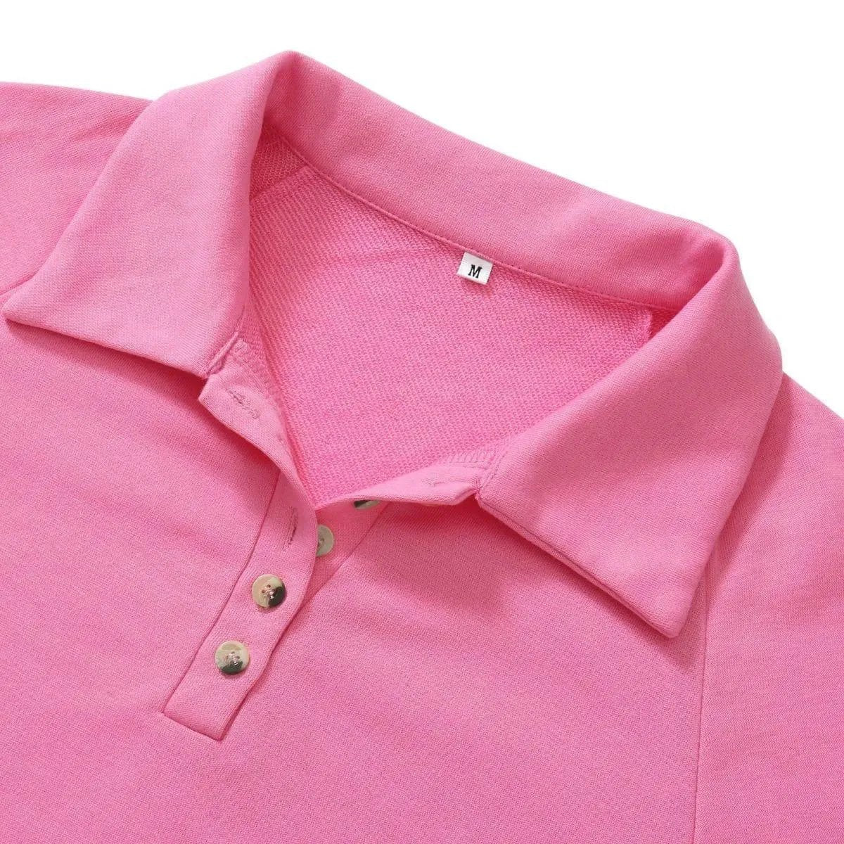 Long Sleeve Buttoned Sweatshirt