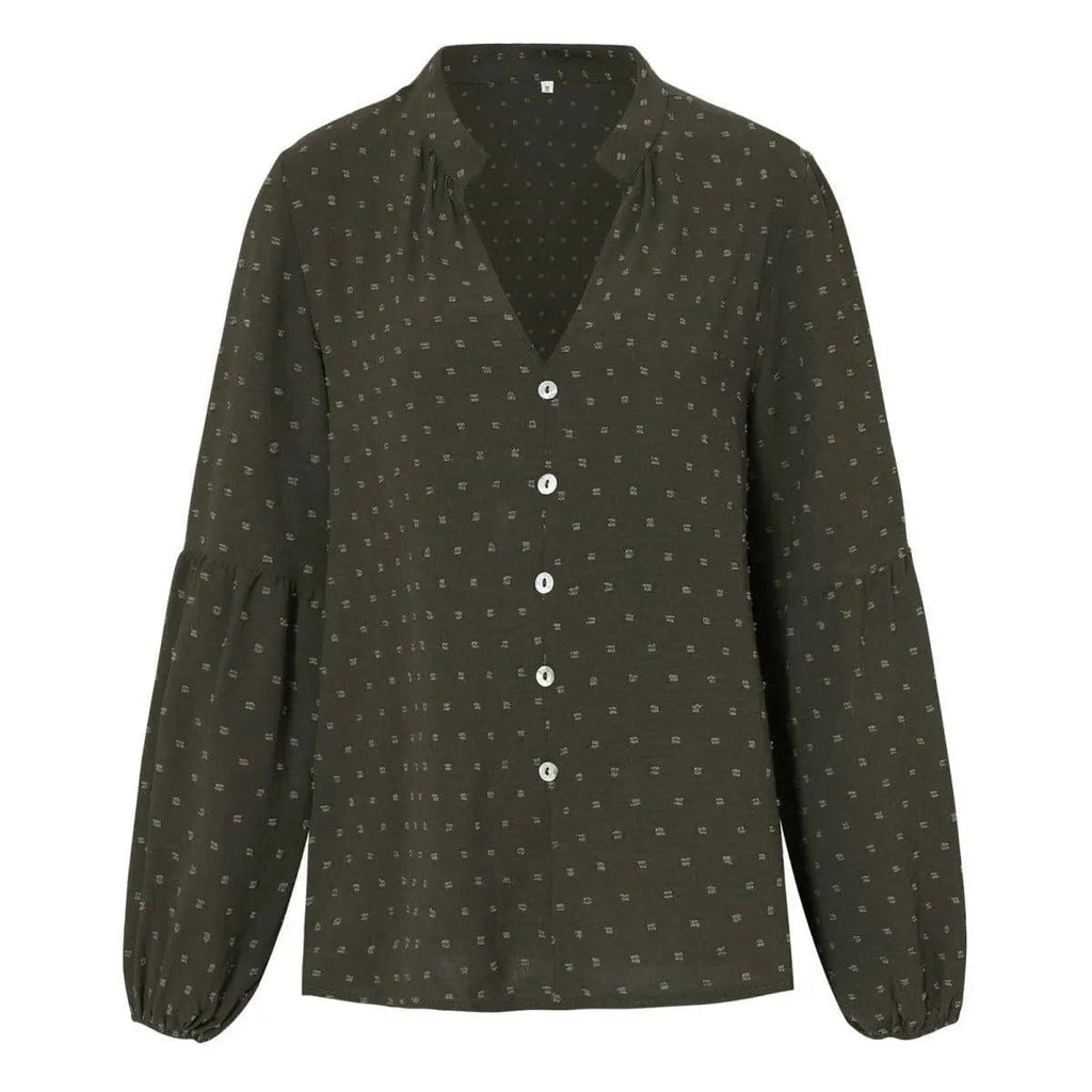 Long Sleeve Swiss Dot Pullover Blouse