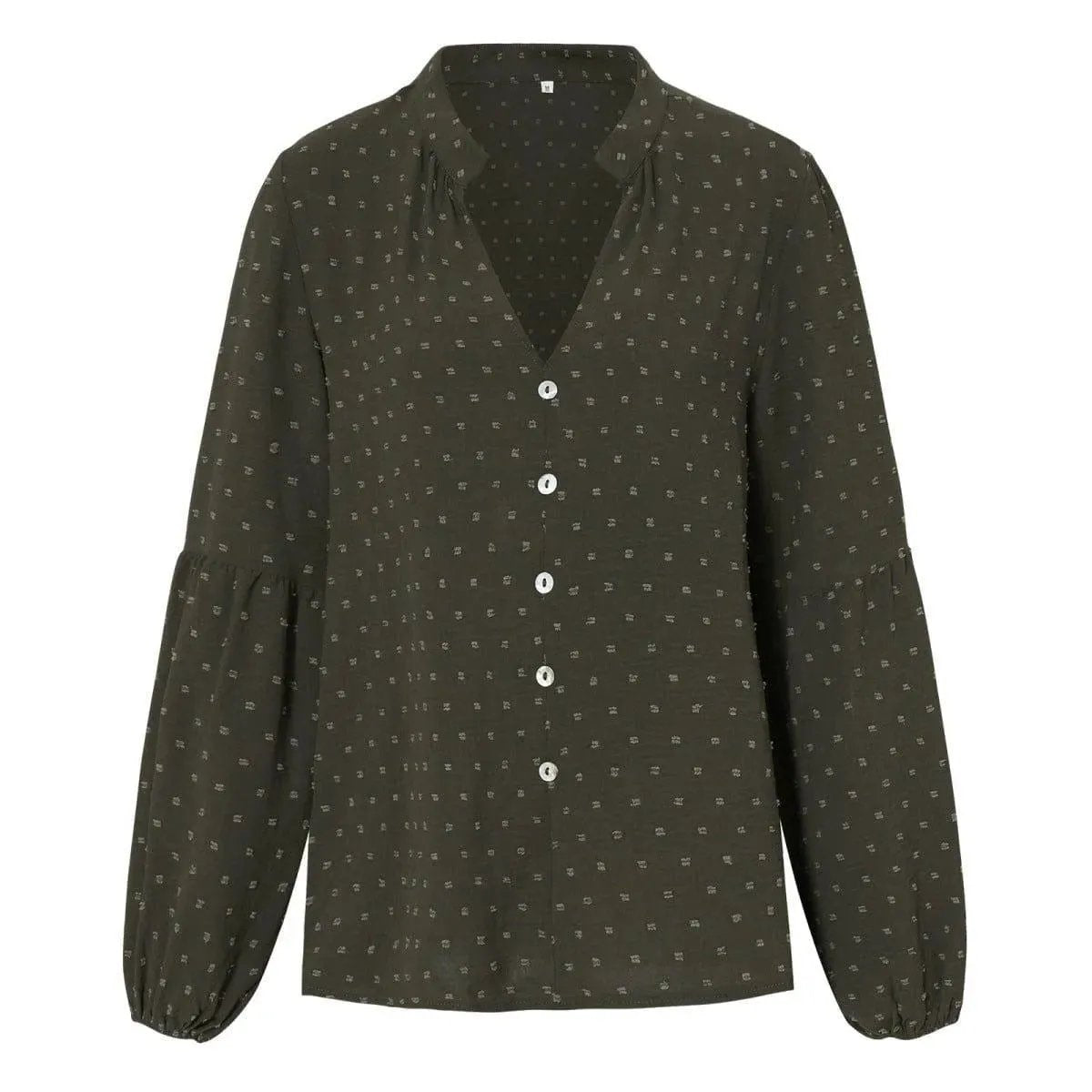 Long Sleeve Swiss Dot Pullover Blouse