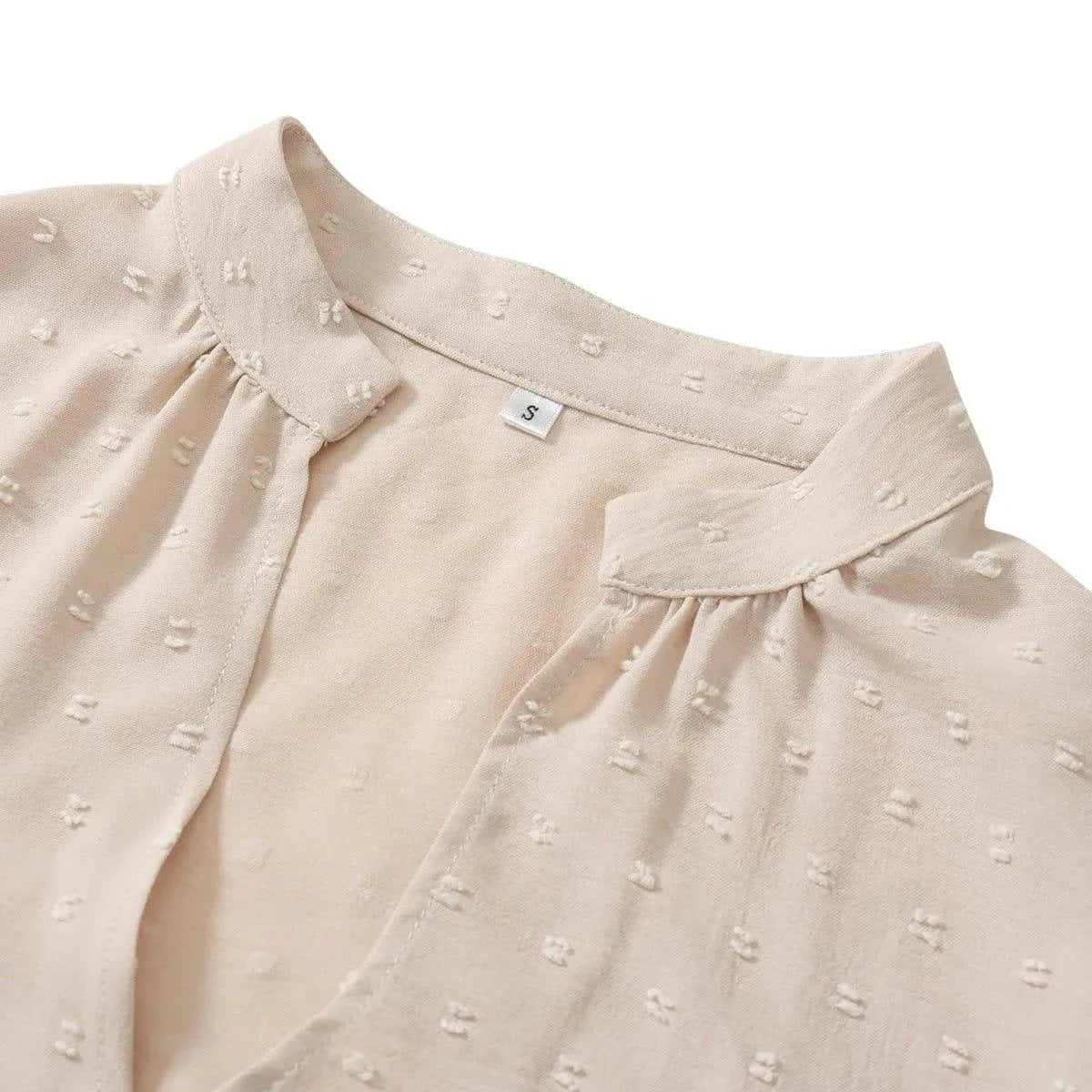Long Sleeve Swiss Dot Pullover Blouse