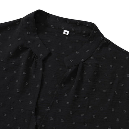 Long Sleeve Swiss Dot Pullover Blouse Jewelry Bubble