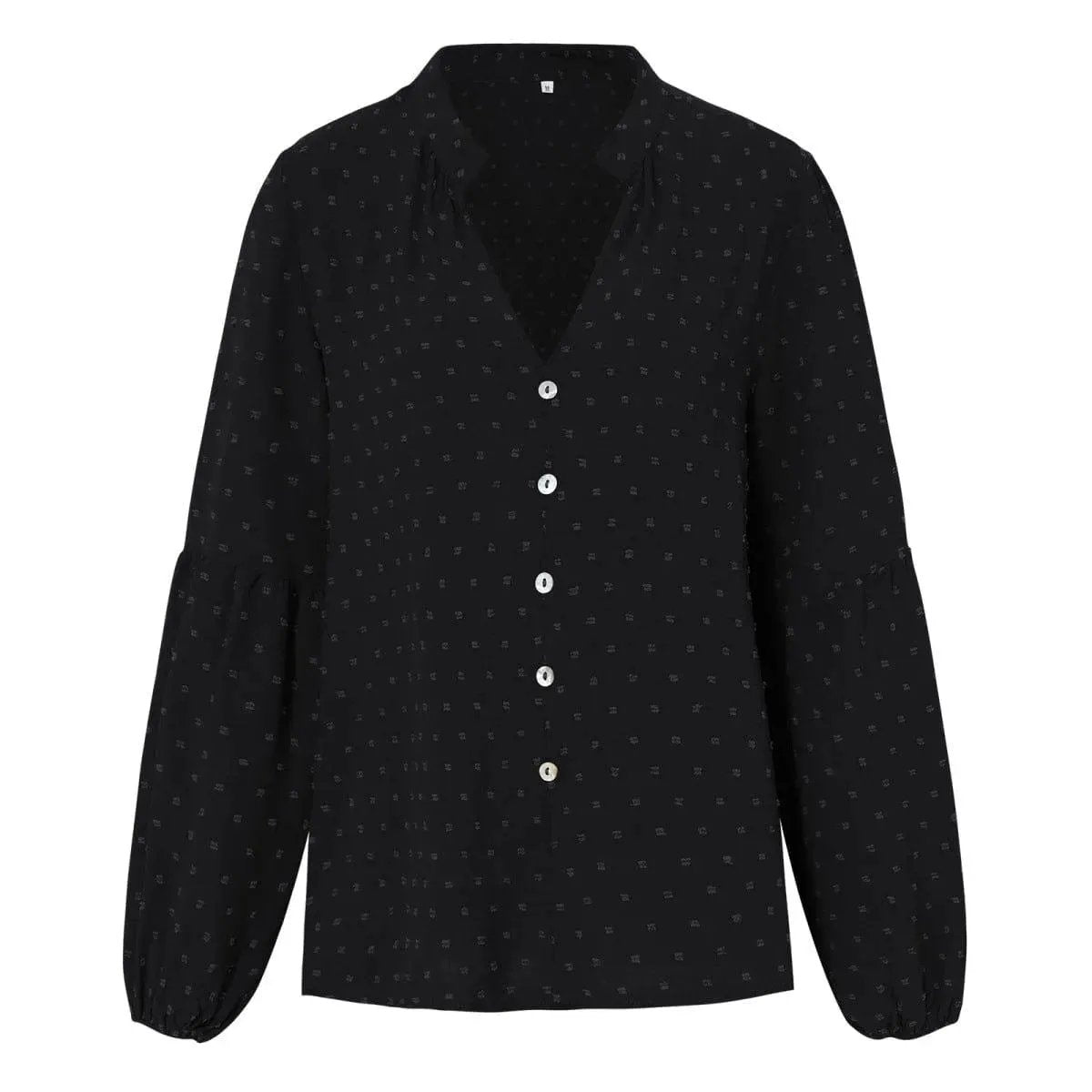 Long Sleeve Swiss Dot Pullover Blouse