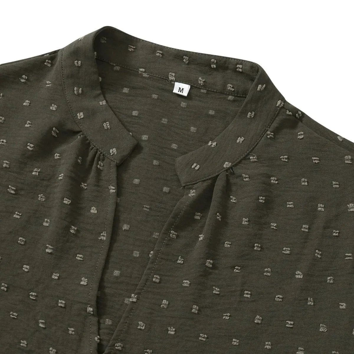 Long Sleeve Swiss Dot Pullover Blouse