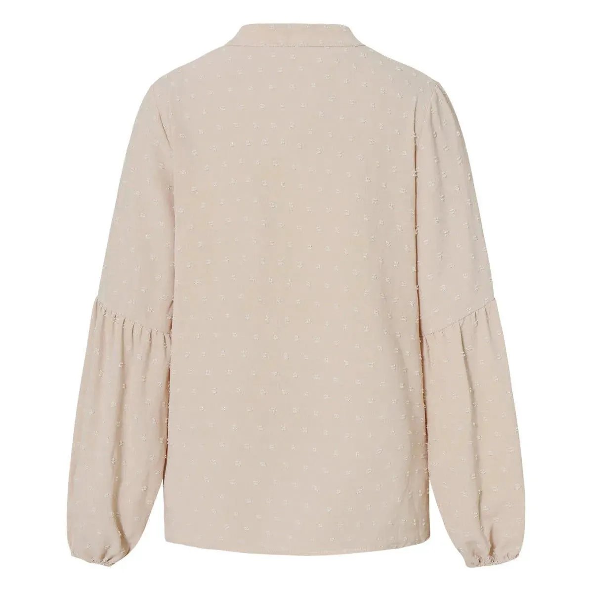 Long Sleeve Swiss Dot Pullover Blouse