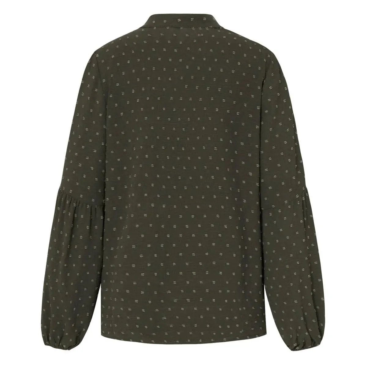 Long Sleeve Swiss Dot Pullover Blouse