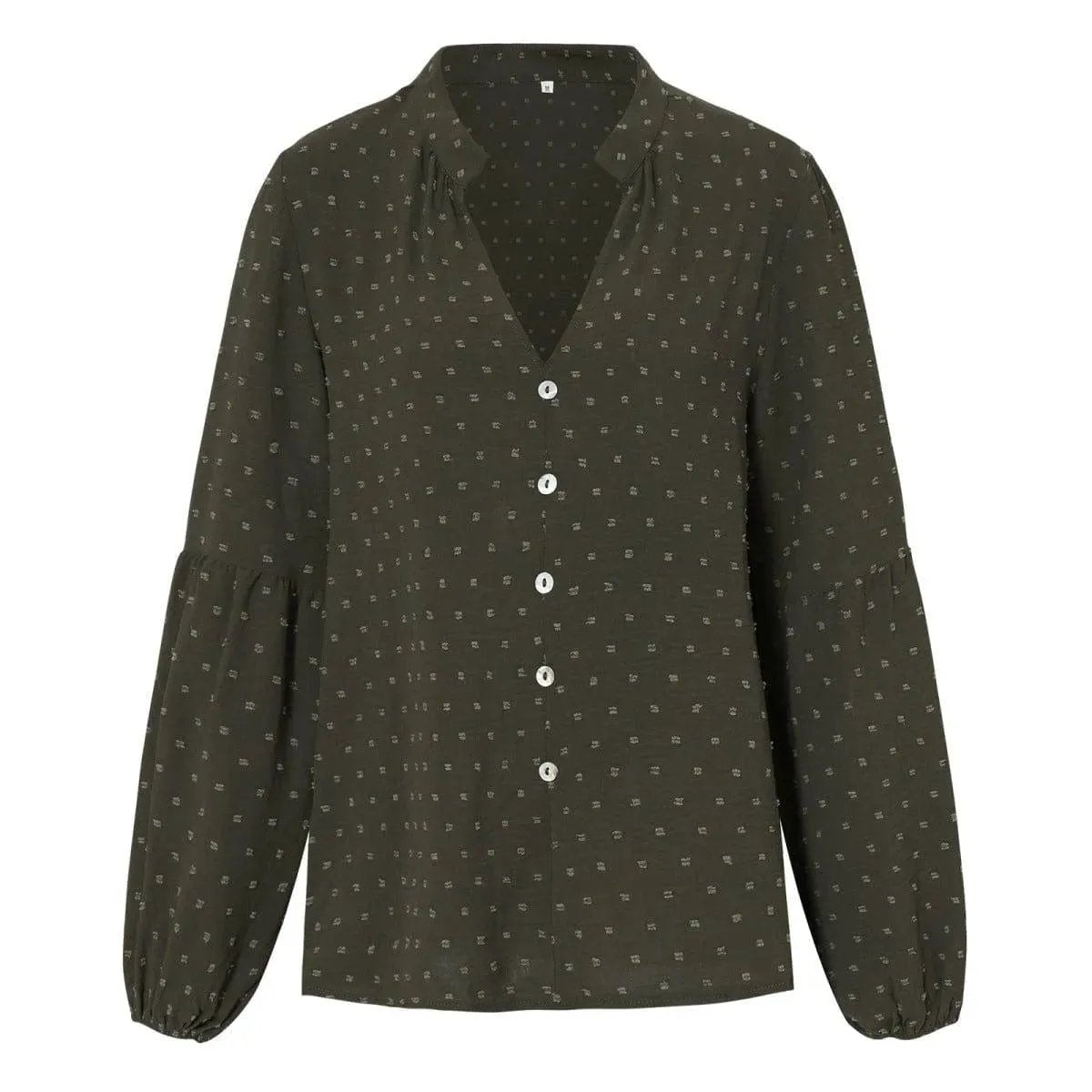 Long Sleeve Swiss Dot Pullover Blouse