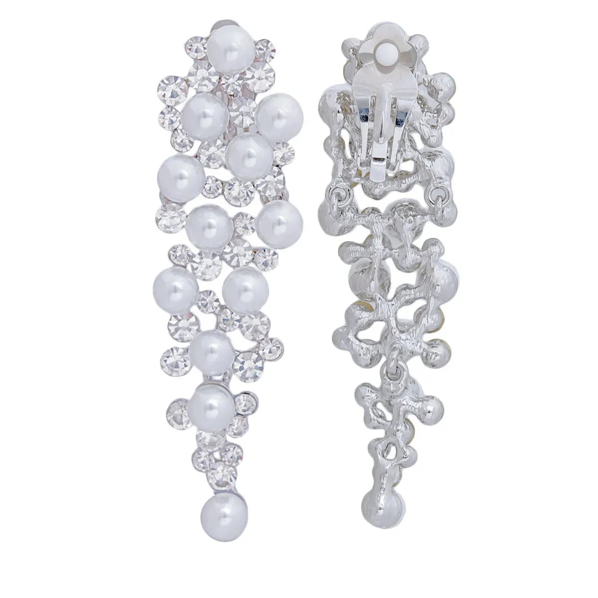 Long White Pearl Drop Earrings Sparkle in Elegance - Fashion Jewelry Jewelry Bubble