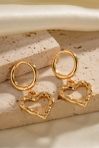 Love Heart Charm Huggie Hoop Earrings for Women Jewelry Bubble