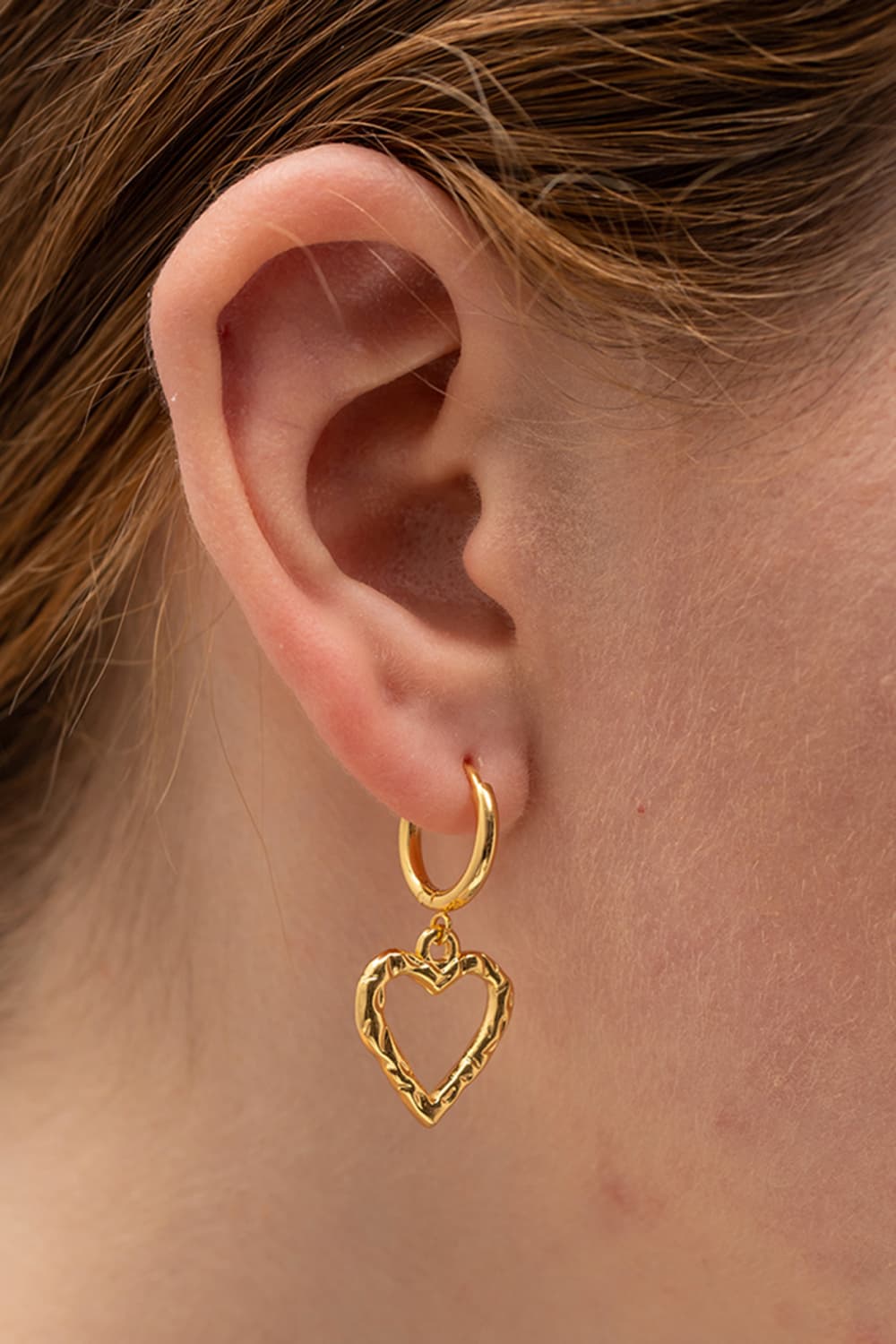 Love Heart Charm Huggie Hoop Earrings for Women Jewelry Bubble