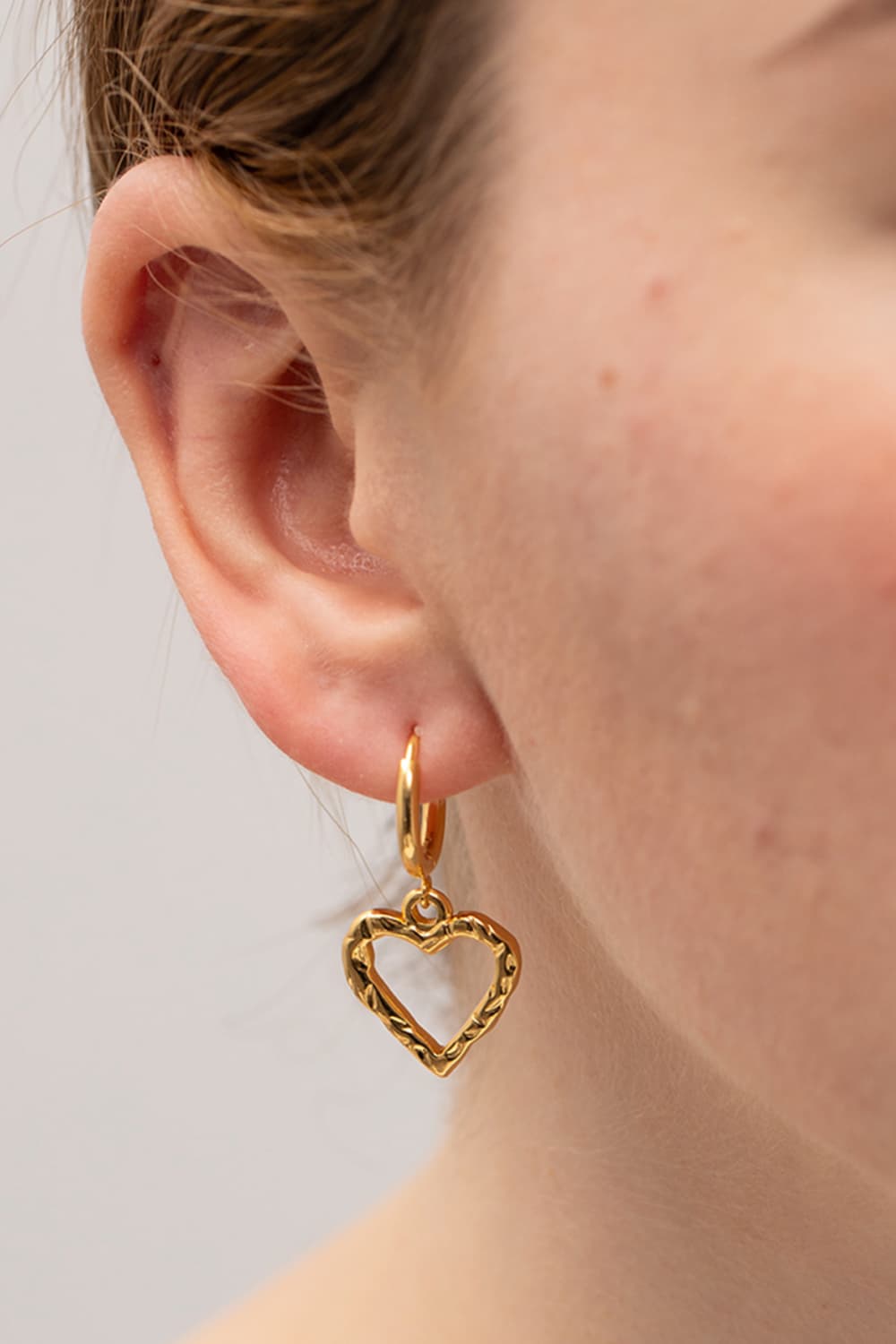 Love Heart Charm Huggie Hoop Earrings for Women Jewelry Bubble