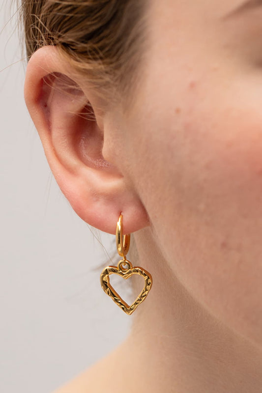 Love Heart Charm Huggie Hoop Earrings for Women Trendsi