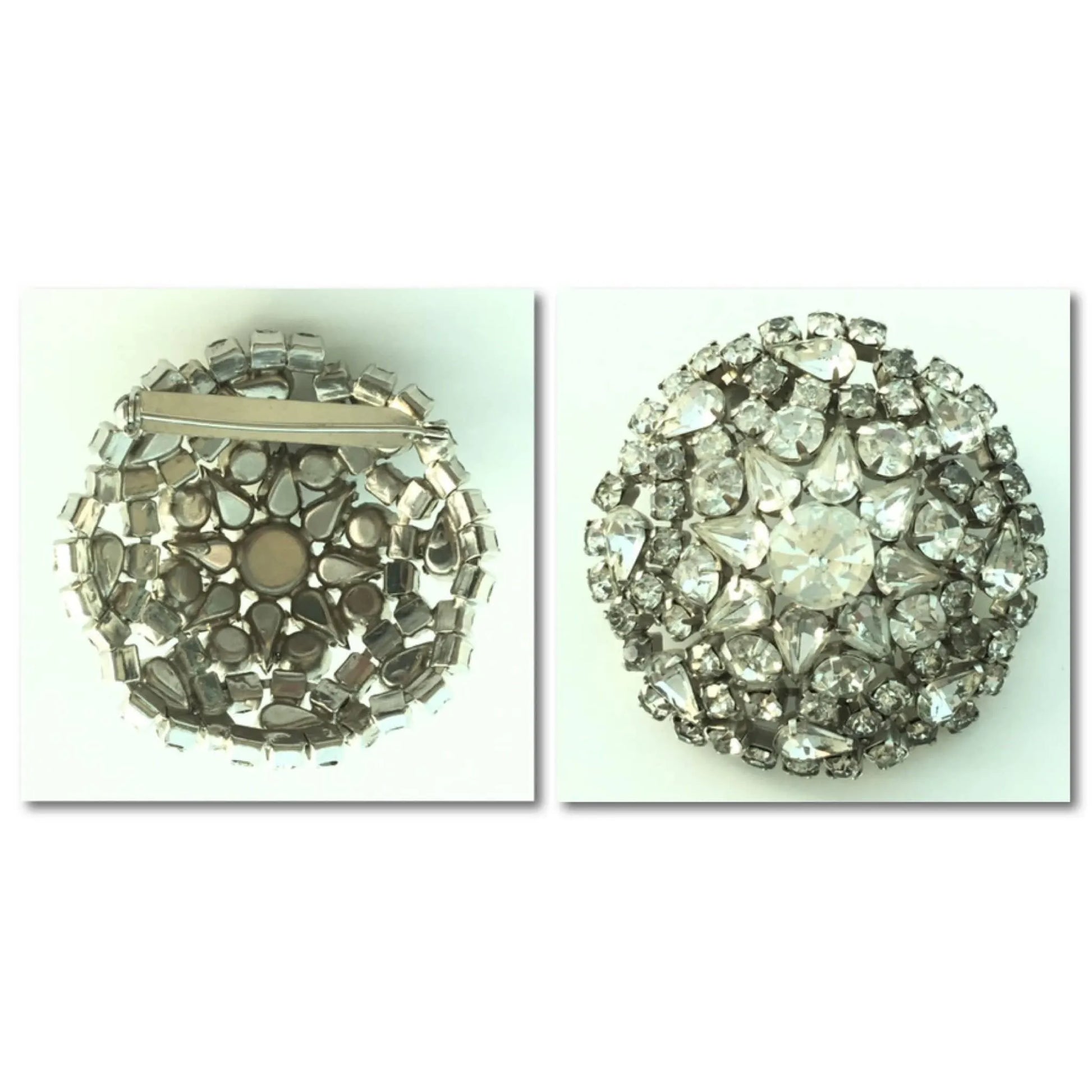 Magnificent 3-dimensional vintage clear rhinestone brooch Jewelry Bubble